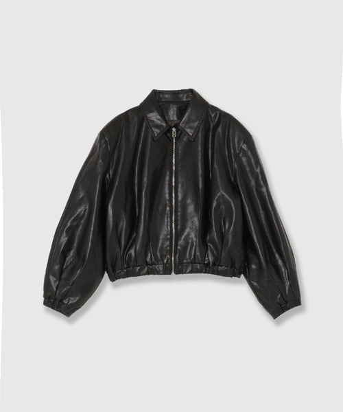 THINGS THAT MATTER（シングス ザット マター）の「VINTAGE IMITATION LEATHER HOODIE JACKET / ヴィンテージイミテーションレザーフーディージャケット（ブルゾン・レディース・ブラウン・FREE）」の13枚目の写真