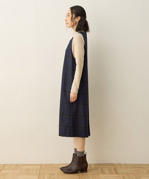 DECOY SINCE 1981（デコイシンスイチキュウハチイチ）の「裏起毛ジャンスカワンピース【右脇ポケットあり】（ワンピース・レディース・ブラウン/グリーン・9号/11号/13号）」の5枚目の写真