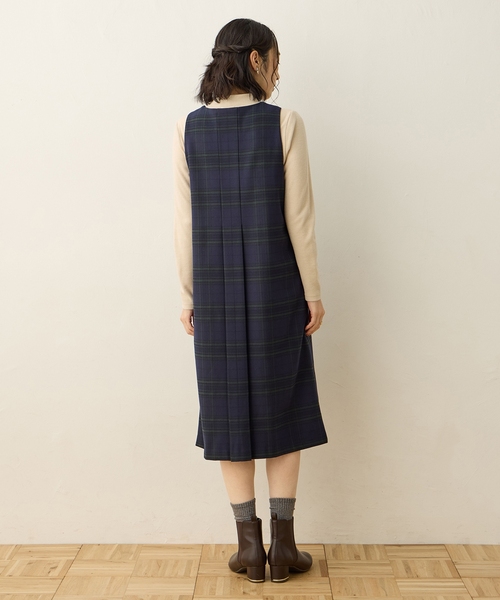 DECOY SINCE 1981（デコイシンスイチキュウハチイチ）の「裏起毛ジャンスカワンピース【右脇ポケットあり】（ワンピース・レディース・ブラウン/グリーン・9号/11号/13号）」の6枚目の写真