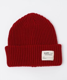 ニットキャップ/ビーニー（レッド/赤色系・ウォッシャブル加工
