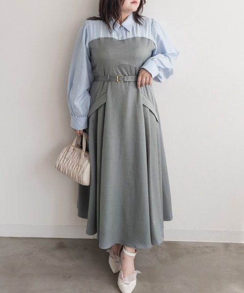 シャツワンピース グレー系 半袖 ベルト付き シャツワンピース グレー系 半袖 ベルト付き Amazon.co.jp: [BLZXIAN