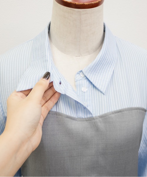 CLETTEオリジナルシャツドッキングベルト付きワンピース（ワンピース