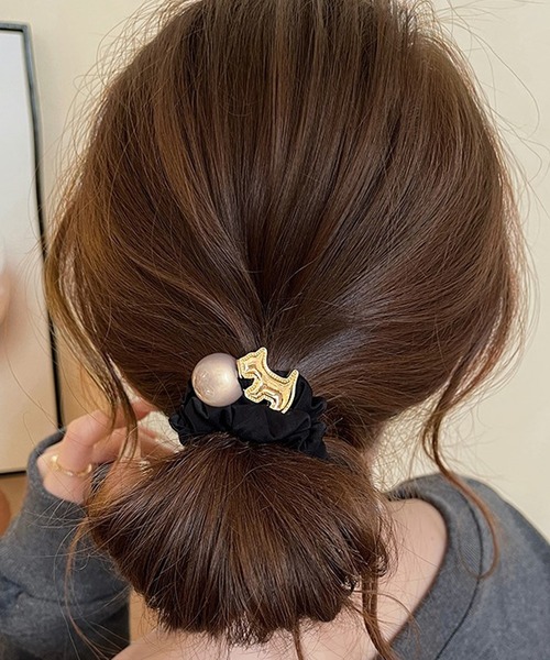 イヌパールくしゅくしゅヘアゴム 可愛い シンプル 女性らしいヘアゴム