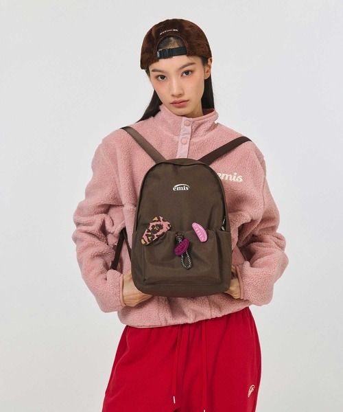 EMIS(イミス)の「STRING DAY BACKPACK(バックパック/リュック・レディース・ネイビー/ブラウン・FREE)」の5枚目の写真