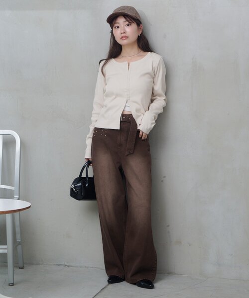 Kastane（カスタネ）の「【一部店舗限定/ユニセックス】B ガンクラブ刺繍キャップ（キャップ・レディース・ブラウン/グレー・FREE）」の5枚目の写真