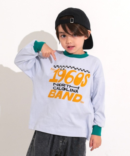 Ocean&Ground（オーシャン&グラウンド）の「ﾌﾟﾚｲﾌﾙﾓﾁｰﾌﾛﾝT（Tシャツ/カットソー・キッズ・グリーン/レッド/ブラック/キャメル・100/90/80/120/110/130/140）」の2枚目の写真