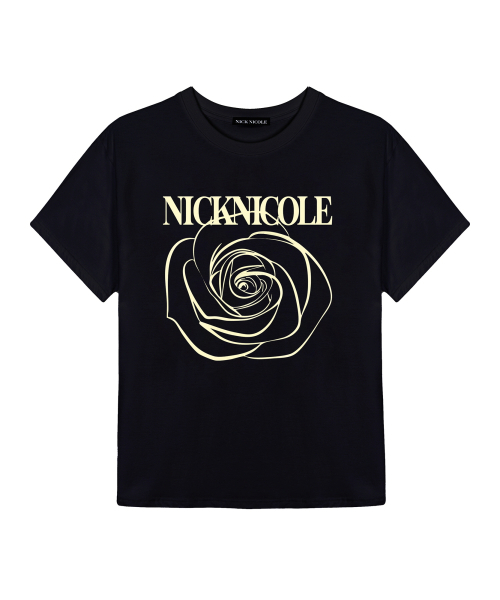 NICK&NICOLE(ニックアンドニコール)の「BIG ROSE SLEEVE TOP_BLACK CREAM(Tシャツ/カットソー・レディース・その他・FREE)」の4枚目の写真