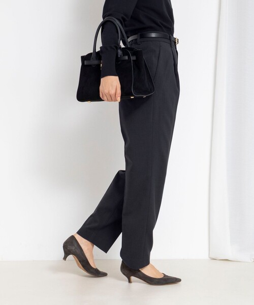 NOLLEY’S（ノーリーズ）の「《セットアップ対応》ウォッシャブルタックテーパードパンツ（その他パンツ・レディース・グレー系その他/ネイビー・38/36）」の9枚目の写真