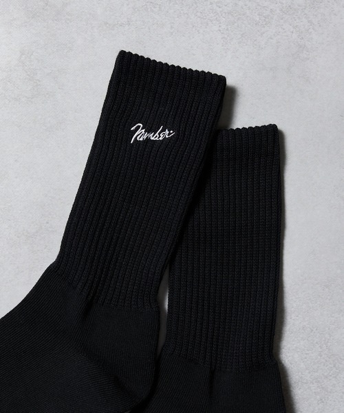 NUMBER (N)INE（ナンバーナイン）の「100% FINE COTTON EMBROIDERY CLASSIC LOGO 2 PACK RIB CREW SOCKS / ファイン コットン100% ワンポイント ロゴ刺繍 2パック リブ クルー ソックス（ソックス/靴下・メンズ・ホワイト/ブラック・25cm～27cm）」の9枚目の写真