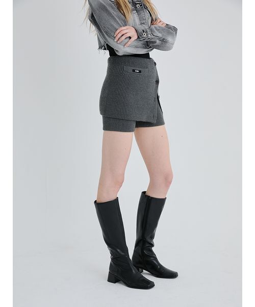 セール】Wool Rib Layered Short Pants/ウールリブレイヤードショート