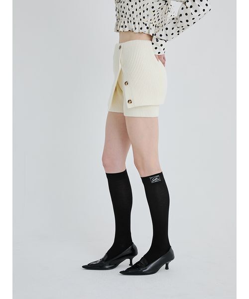 セール】Wool Rib Layered Short Pants/ウールリブレイヤードショート