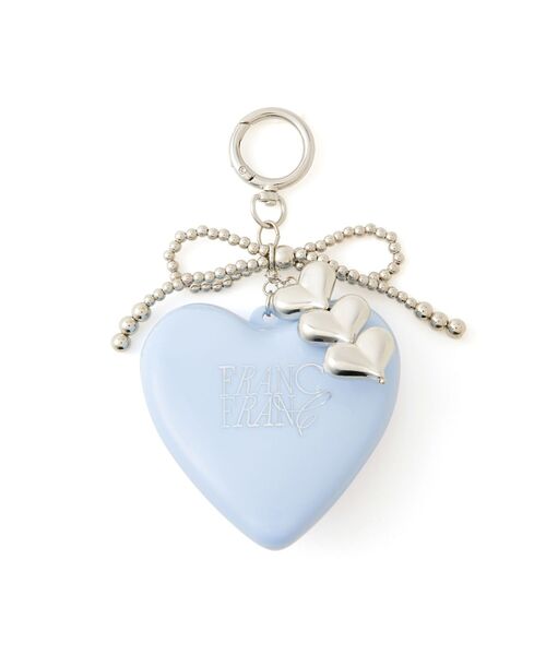 チャーム付き ミラー＆ブラシ ライトブルー（その他ビューティーグッズ