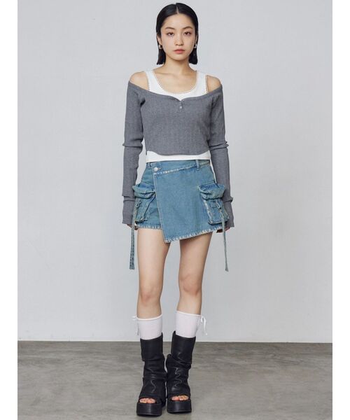 EMODA（エモダ）の「カーゴラップショートパンツ（その他パンツ・レディース・ライトブルー/インディゴブルー/ベージュ・SMALL/MEDIUM）」の16枚目の写真