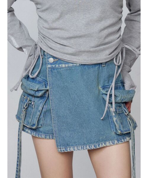 EMODA（エモダ）の「カーゴラップショートパンツ（その他パンツ・レディース・ライトブルー/インディゴブルー/ベージュ・SMALL/MEDIUM）」の5枚目の写真