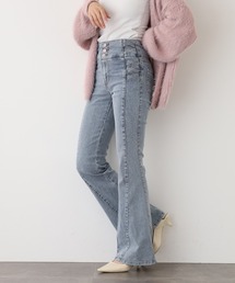.works ストレッチデニムクロスフレアーパンツ