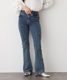 .works ストレッチデニムクロスフレアーパンツ