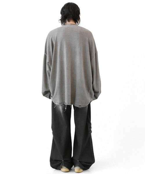 minsobi（ミンソビ）の「リベットタックバギーデニム（デニムパンツ・メンズ・ブラック・FREE）」の3枚目の写真