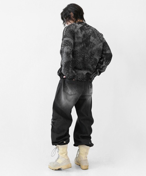 minsobi（ミンソビ）の「リベットタックバギーデニム（デニムパンツ・メンズ・ブラック・FREE）」の10枚目の写真