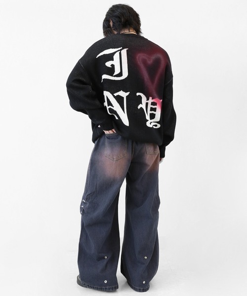 minsobi（ミンソビ）の「リベットタックバギーデニム（デニムパンツ・メンズ・ブラック・FREE）」の12枚目の写真