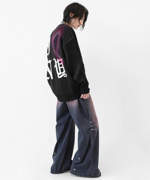 minsobi（ミンソビ）の「リベットタックバギーデニム（デニムパンツ・メンズ・ブラック・FREE）」の14枚目の写真