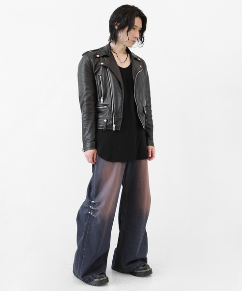 minsobi（ミンソビ）の「リベットタックバギーデニム（デニムパンツ・メンズ・ブラック・FREE）」の15枚目の写真