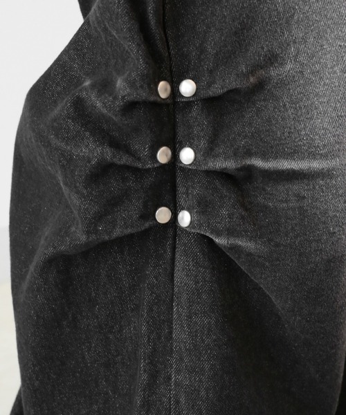 minsobi（ミンソビ）の「リベットタックバギーデニム（デニムパンツ・メンズ・ブラック・FREE）」の18枚目の写真