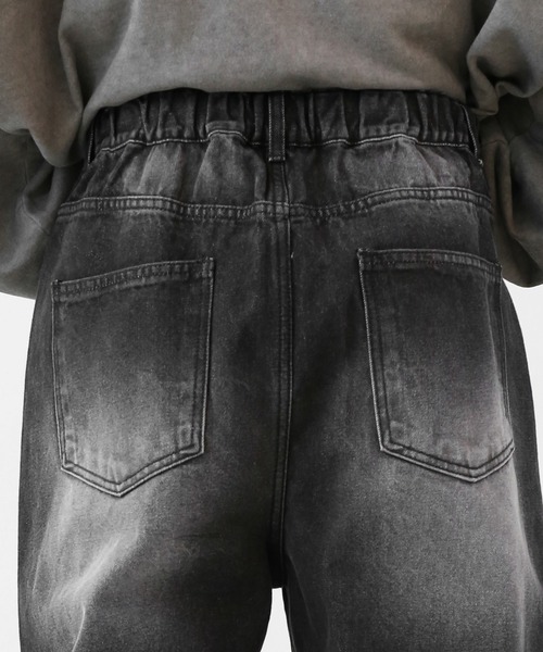 minsobi（ミンソビ）の「リベットタックバギーデニム（デニムパンツ・メンズ・ブラック・FREE）」の19枚目の写真