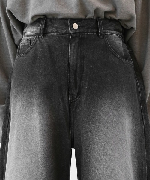 minsobi（ミンソビ）の「リベットタックバギーデニム（デニムパンツ・メンズ・ブラック・FREE）」の20枚目の写真