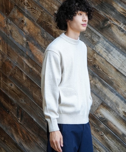 Rinascente(リナシェンテ)の「【Rinascente/リナシェンテ】CACUA ニット セーター アンゴラ三つ杢ニット ポケット モックネック 沼ネック 長袖(ニット/セーター・メンズ・グレー/ベージュ/ブラウン/ミント/オレンジ/サックスブルー・MEDIUM/LARGE)」の8枚目の写真