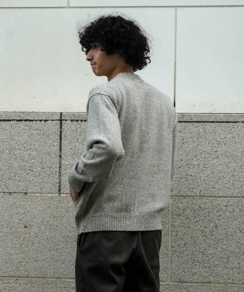 Rinascente(リナシェンテ)の「【Rinascente/リナシェンテ】CACUA ニット セーター アンゴラ三つ杢ニット ポケット モックネック 沼ネック 長袖(ニット/セーター・メンズ・グレー/ベージュ/ブラウン/ミント/オレンジ/サックスブルー・MEDIUM/LARGE)」の13枚目の写真