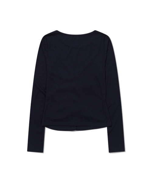 MOAA（モア）の「Shimmer Button Long sleeve (NAVY)（ニット/セーター・レディース・その他・SMALL/MEDIUM）」の2枚目の写真