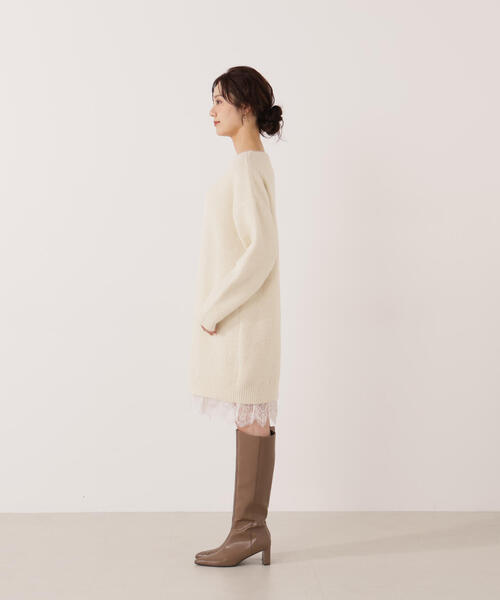 EDIT COLOGNE（エディットコロン）の「＜Ｅ＞レースレイヤード風ニットミニワンピース / 1215247103（ワンピース・レディース・ブラック/グレー系その他/ホワイト系その他・MEDIUM/P/S）」の12枚目の写真