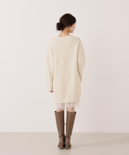EDIT COLOGNE（エディットコロン）の「＜Ｅ＞レースレイヤード風ニットミニワンピース / 1215247103（ワンピース・レディース・ブラック/グレー系その他/ホワイト系その他・MEDIUM/P/S）」の14枚目の写真