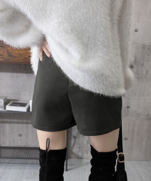 Miniministore(ミニミニストア)の「ラメ付きショートパンツ 秋冬 ツイード風(スラックス・レディース・ブラック/ダークグレー・L/S/M)」の12枚目の写真
