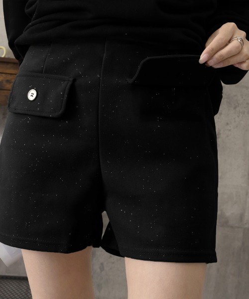 Miniministore(ミニミニストア)の「ラメ付きショートパンツ 秋冬 ツイード風(スラックス・レディース・ブラック/ダークグレー・L/S/M)」の14枚目の写真