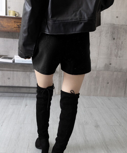 Miniministore(ミニミニストア)の「ラメ付きショートパンツ 秋冬 ツイード風(スラックス・レディース・ブラック/ダークグレー・L/S/M)」の15枚目の写真
