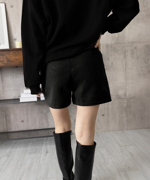 Miniministore(ミニミニストア)の「ラメ付きショートパンツ 秋冬 ツイード風(スラックス・レディース・ブラック/ダークグレー・L/S/M)」の18枚目の写真
