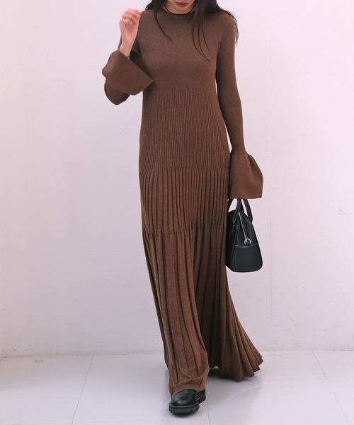 リブニットロングドレス（ワンピース）｜AKTE（アクテ）のファッション