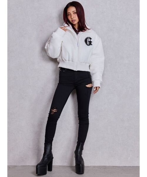 GYDA(ジェイダ)の「ミドルウエストSIDE RIPPEDカラースキニーパンツ(その他パンツ・レディース・ブラック・SMALL/X-SMALL/MEDIUM)」の7枚目の写真