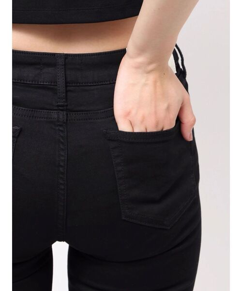 GYDA(ジェイダ)の「ミドルウエストSIDE RIPPEDカラースキニーパンツ(デニムパンツ・レディース・ブラック・SMALL/X-SMALL/MEDIUM)」の13枚目の写真