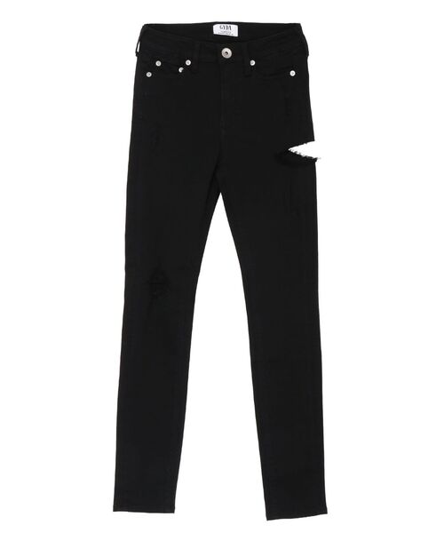 GYDA(ジェイダ)の「ミドルウエストSIDE RIPPEDカラースキニーパンツ(デニムパンツ・レディース・ブラック・SMALL/X-SMALL/MEDIUM)」の5枚目の写真