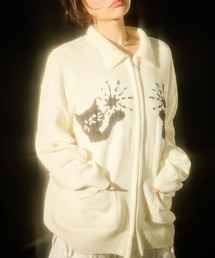 Video Jockey（ビデオジョッキー）の「【UNISEX】VIDEO JOCKEY／Star Cat ZIPUP（ニット/セーター）」