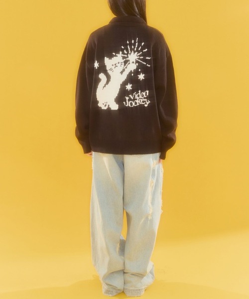 Video Jockey(ビデオジョッキー)の「【UNISEX】VIDEO JOCKEY/Star Cat ZIPUP(ニット/セーター・レディース・アイボリー/ブラック・SMALL/MEDIUM)」の19枚目の写真