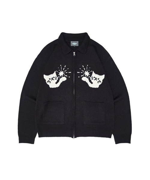 Video Jockey(ビデオジョッキー)の「【UNISEX】VIDEO JOCKEY/Star Cat ZIPUP(ニット/セーター・レディース・アイボリー/ブラック・SMALL/MEDIUM)」の13枚目の写真
