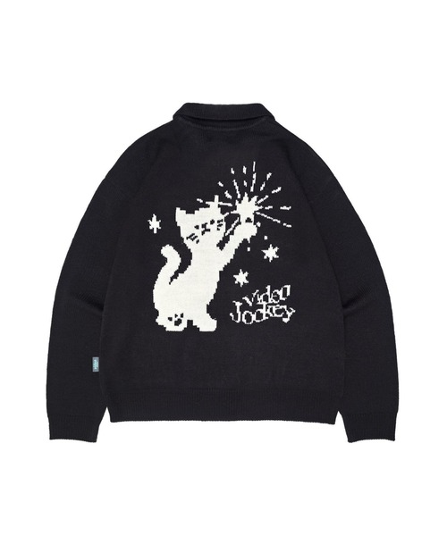 Video Jockey(ビデオジョッキー)の「【UNISEX】VIDEO JOCKEY/Star Cat ZIPUP(ニット/セーター・レディース・アイボリー/ブラック・SMALL/MEDIUM)」の14枚目の写真