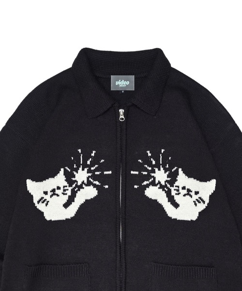 Video Jockey(ビデオジョッキー)の「【UNISEX】VIDEO JOCKEY/Star Cat ZIPUP(ニット/セーター・レディース・アイボリー/ブラック・SMALL/MEDIUM)」の15枚目の写真