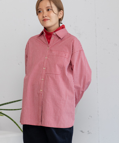 POU DOU DOU（プードゥドゥ）の「くっつきポケットレギュラーシャツ（シャツ/ブラウス・レディース・ブルー/レッド・M）」の15枚目の写真