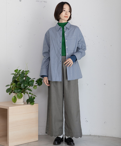 POU DOU DOU（プードゥドゥ）の「くっつきポケットレギュラーシャツ（シャツ/ブラウス・レディース・ブルー/レッド・M）」の3枚目の写真