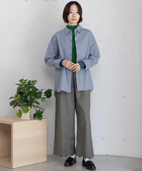 POU DOU DOU（プードゥドゥ）の「くっつきポケットレギュラーシャツ（シャツ/ブラウス・レディース・ブルー/レッド・M）」の4枚目の写真