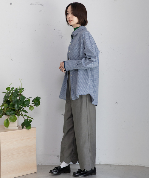 POU DOU DOU（プードゥドゥ）の「くっつきポケットレギュラーシャツ（シャツ/ブラウス・レディース・ブルー/レッド・M）」の5枚目の写真